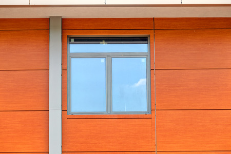 details of aluminum facade and aluminum panelsの写真素材