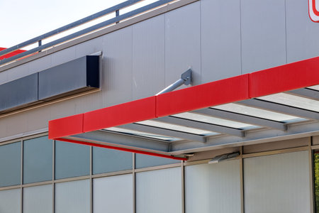 details of aluminum facade and aluminum panels