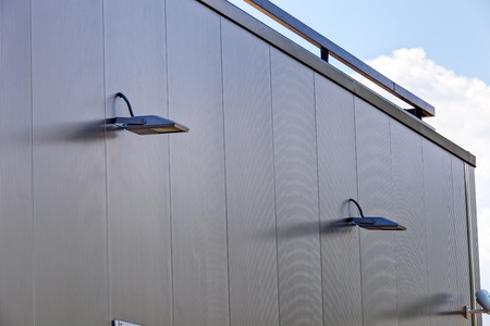 details of aluminum facade and aluminum panelsの写真素材