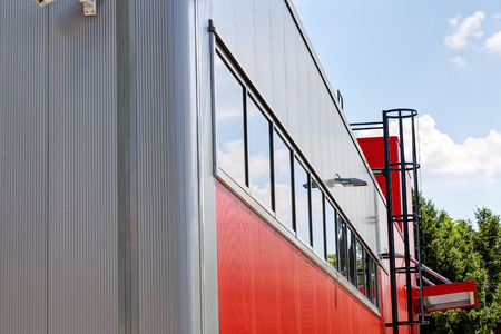 details of aluminum facade and aluminum panelsの写真素材