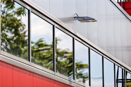 details of aluminum facade and aluminum panels