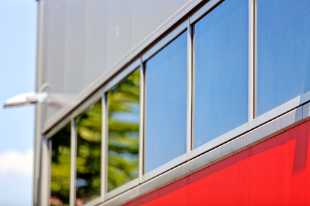 details of aluminum facade and aluminum panelsの写真素材