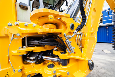 Transmission unit of tractor's front wheel with tireの写真素材
