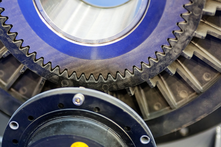 close up of stainless steel and aluminum machineの写真素材