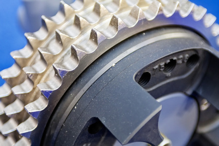 close up of stainless steel and aluminum machineの写真素材