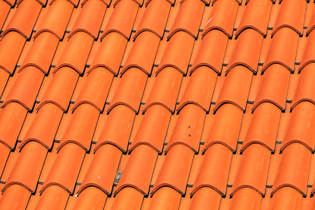 pattern detail of orange ceramic roof tilesの写真素材