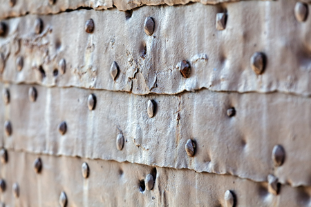 detail of medieval gate door at Belgrade fortressの写真素材