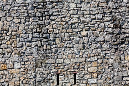 old stone wall at belgrade fortress, belgrade serbiaの写真素材