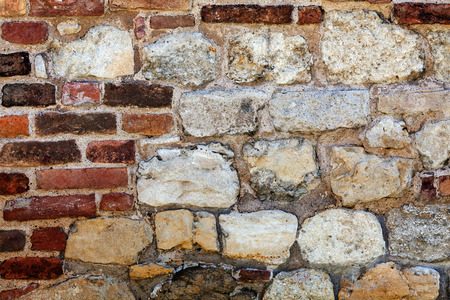 old stone wall at belgrade fortress, belgrade serbiaの写真素材