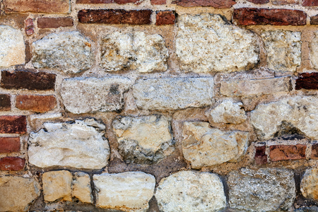 old stone wall at belgrade fortress, belgrade serbiaの写真素材