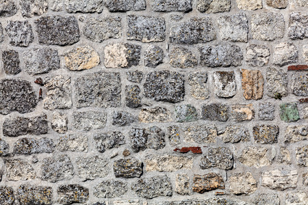 old stone wall at belgrade fortress, belgrade serbiaの写真素材