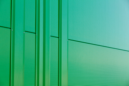 details of aluminum facade and aluminum panels on industrial buildingの写真素材