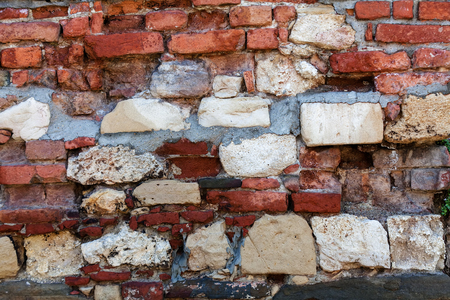 old brick wall at belgrade fortress, belgrade serbiaの写真素材