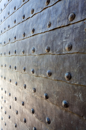 detail of medieval gate door at Belgrade fortressの写真素材
