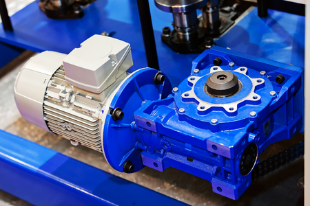 Large and powerful electric motor in modern industrial equipment plantの写真素材