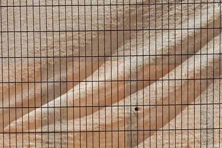 white thick  plastic safety net for construction siteの写真素材