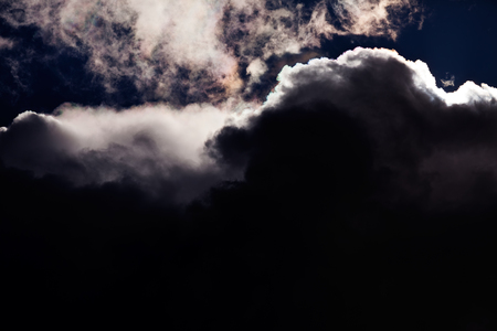 Sky with big black cloud before stormの写真素材