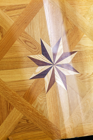 detail of laminated parquet wooden floor textureの写真素材