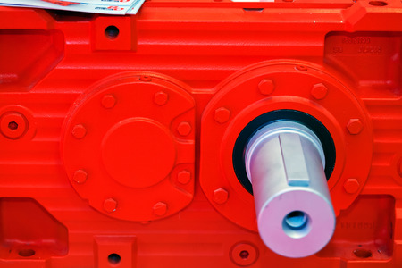 Gearbox on large electric motor at industrial equipment plantの写真素材