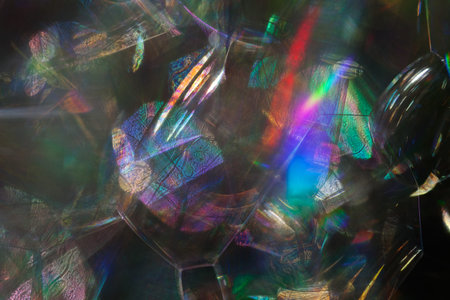 the reflection of light through  bubbles  of soapsuds, for blurred background