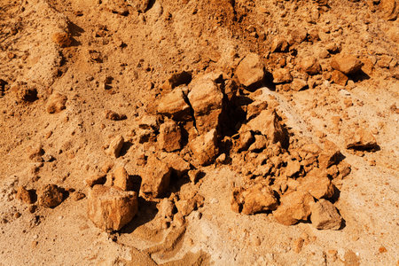 sand in construction with stone