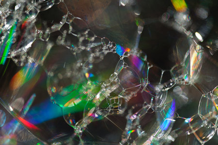 abstraction of soap bubbles on a dark background, for blurred background