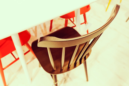 type of  chairs in the exhibition hall, note shallow depth of fieldの写真素材