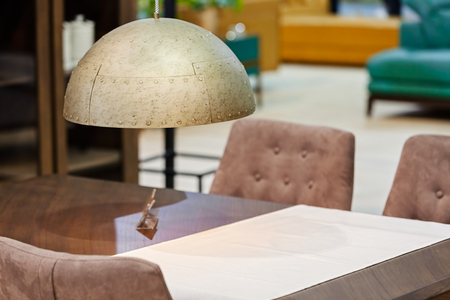 detail of furniture for the house in the exhibition hall, note shallow depth of fieldの写真素材