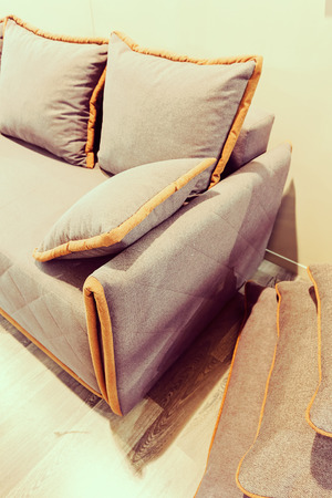 parts  of furniture for the house in the exhibition hall, note shallow depth of fieldの写真素材