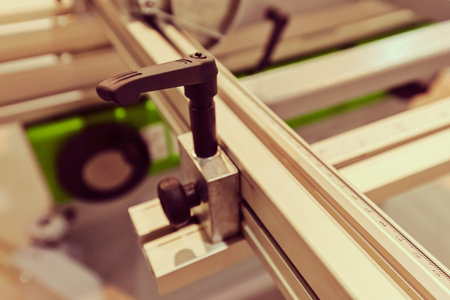 detail types of machines for furniture, note shallow depth of field