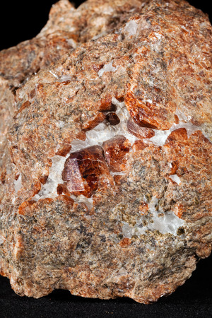 granite calcite on the black background, note shallow depth of fieldの写真素材