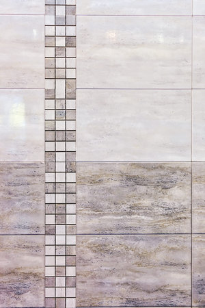 Close up of colorful  bathroom and wall decorated ceramic tiles