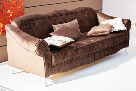 modern sofa for the living room, note shallow depth of fieldの写真素材