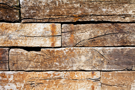crude wooden planks like a wall, note shallow depth of fieldの写真素材