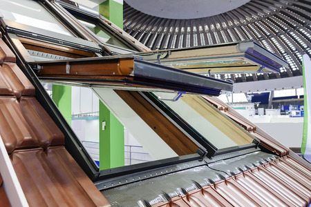 Open roof window system for home, outside viewの写真素材