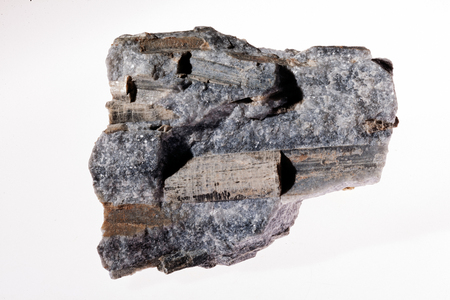 blue tremolite on the white backgroundの写真素材