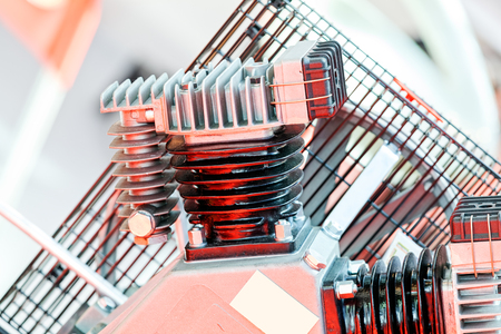 One detail and part of new industry engine; note shallow depth of fieldの写真素材