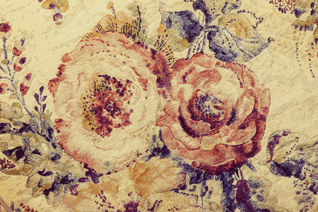 Example of carpet with floral details, note shallow depth of fieldの写真素材