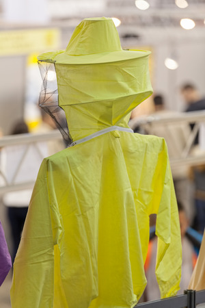 Protective equipment used in beekeeping, note shallow depth of fieldの写真素材