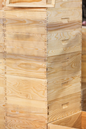 light wooden boxes for different purposes, note shallow depth of fieldの写真素材