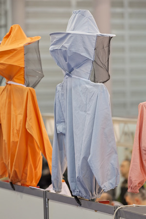 Protective equipment used in beekeeping, note shallow depth of fieldの写真素材