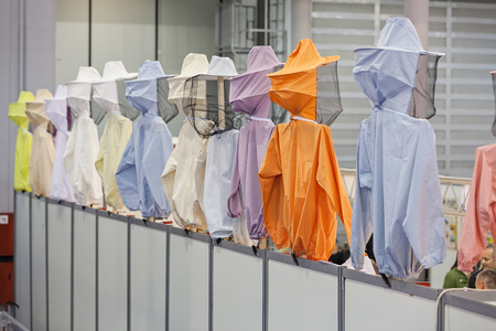Protective equipment used in beekeeping, note shallow depth of fieldの写真素材