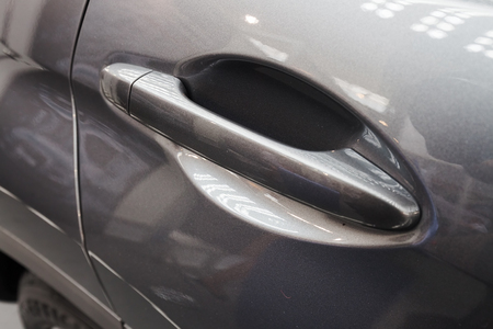 door handles of cars without  door lock, note shallow depth of fieldの写真素材
