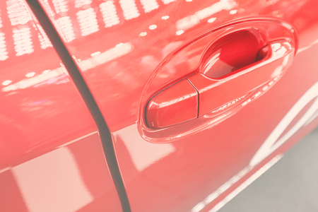 door handles of cars without  door lock, note shallow depth of fieldの写真素材