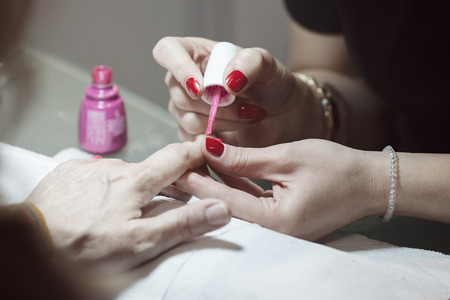 manicure artificial nails, note shallow depth of fieldの写真素材