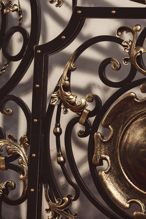 decorations made of wrought iron, note shallow depth of fieldの写真素材