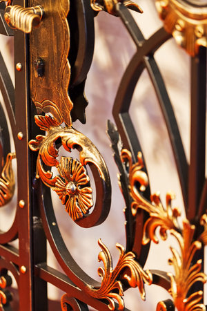 decorations made of wrought iron, note shallow depth of fieldの写真素材