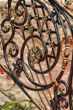 decorations made of wrought iron, note shallow depth of fieldの写真素材