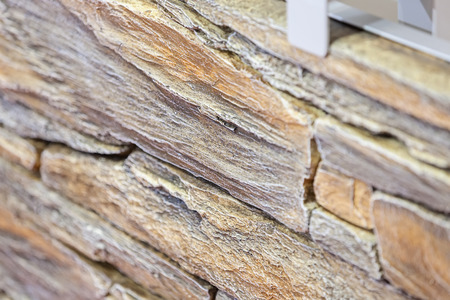 a part of new stone wall, note shallow depth of fieldの写真素材