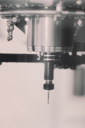 detail of lathe metalworking, note shallow depth of fieldの写真素材